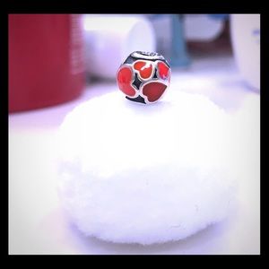 Pandora red hearts charm